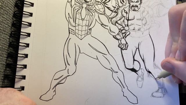 Drawing SPIDER-MAN vs. KRAVEN THE HUNTER | Art & Coloring смотреть онлайн