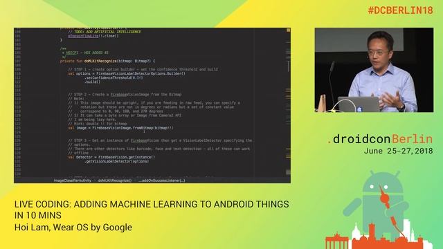 #DCBerlin18 205 Lam Live Coding Adding Machine Learning to Android Things in 10 Mins DAY1 смотреть онлайн