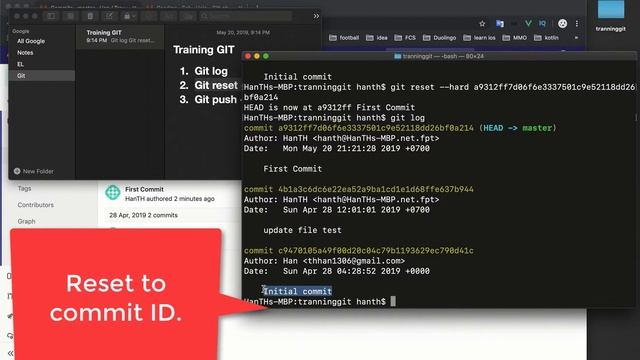 Git Tutorial 3: Introduce git log, git reset --hard, git push --force смотреть онлайн