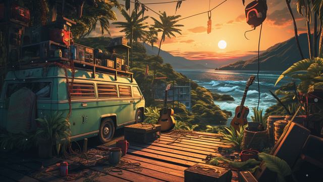 Lofi Nature sounds🌴Camping Vibes💚Cyberpunk ~ Lofi Reggae Rhythm😌Music for Camping Vibes смотреть онлайн
