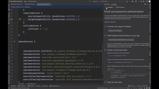 PhoneAuthentication App Using Firebase || Phone Auth using Otp || PhoneAuthentication App part-1 смотреть онлайн