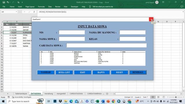 FULL TUTORIAL PEMBUATAN APLIKASI TABUNGAN SISWA BERBASIS VBA | BELAJAR EXCEL & VBA | FULL FITUR смотреть онлайн