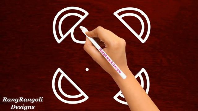 Easy Daily Rangoli Designs 4X4 dots | Latest Beautiful Muggulu | Apartment Kolam art | RangRangoli смотреть онлайн