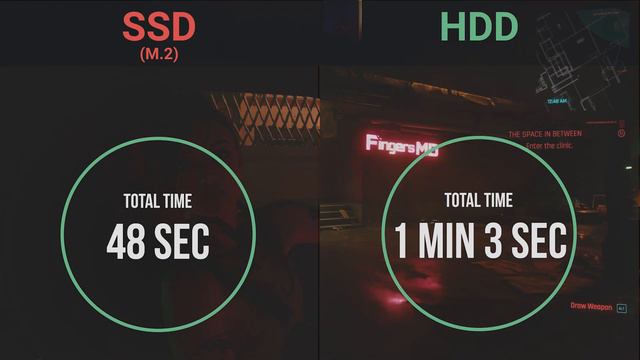 Cyberpunk 2077 SSD vs HDD comparison | Loading time | FPS смотреть онлайн