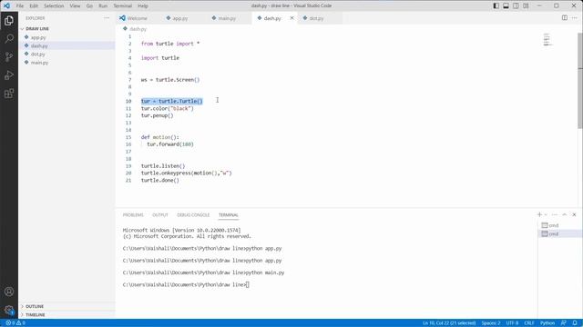 How to Draw the Line in Python turtle | Python Turtle Draw Line смотреть онлайн
