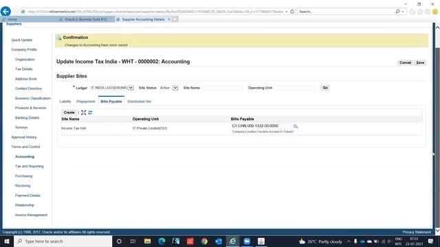 Oracle EBS Payables Invoice with tax смотреть онлайн