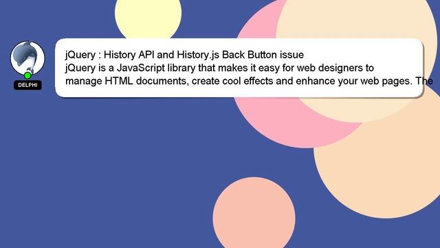 jQuery : History API and History.js Back Button issue смотреть онлайн