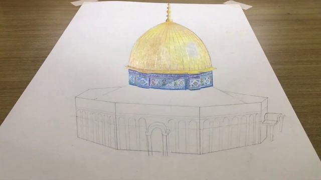 AL SAKHRA SHARIF DRAWING Mosque al Aqsa 3D sketch смотреть онлайн
