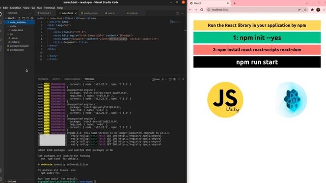 Install React By npm In your PC | How to install React Library In your VS Code смотреть онлайн