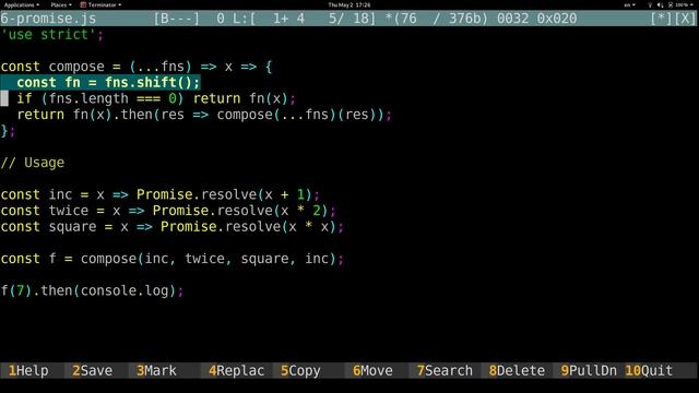 Асинхронная композиция функций на JavaScript смотреть онлайн