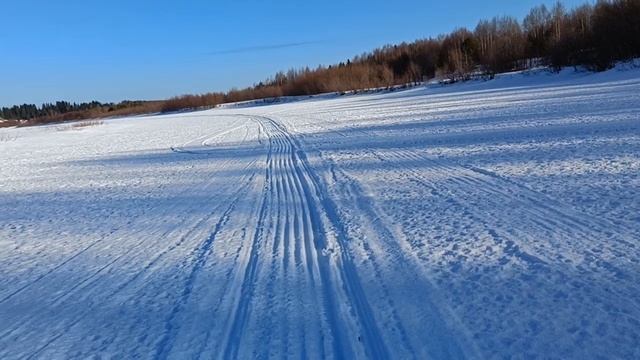Вот и образовался наст. Сходил к реке. Распускается верба. смотреть онлайн