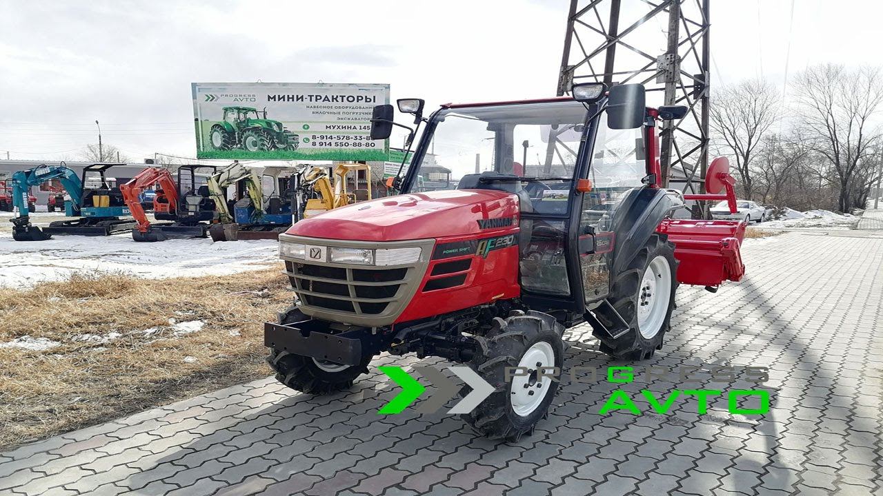 Трактор с кабиной YANMAR AF230 в кабине кондиционер печка магнитола реверс гидроусилитель руля смотреть онлайн