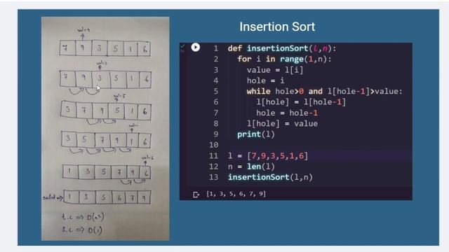 Insertion Sort Program | 03 | Insertion Sort in python | Data Structure смотреть онлайн