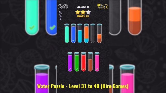 Color Water Sort Puzzle: Liquid Sort It 3D - Level - 31 to 40 смотреть онлайн