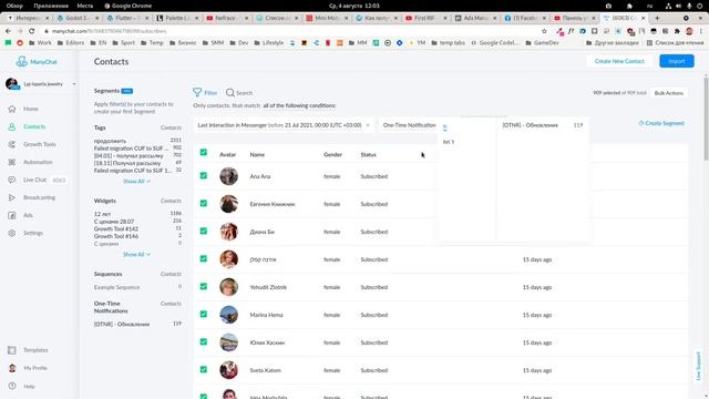 Чистим базу подписчиков в ManyChat смотреть онлайн