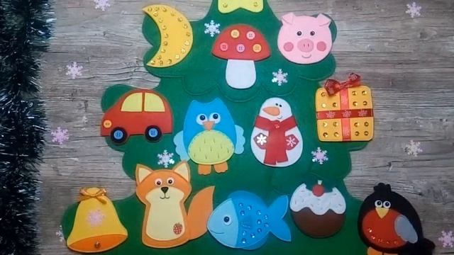 Елочка из фетра с игрушками купить (видео обзор ёлки) | Как купить елку из фетра для ребёнка смотреть онлайн