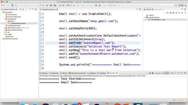 How to Send Emails in Selenium Webdriver Using Commons email API смотреть онлайн