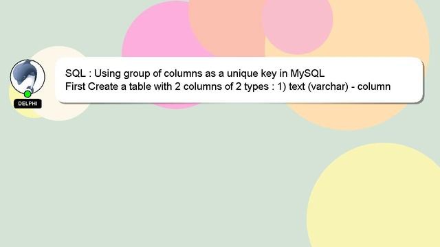 SQL : Using group of columns as a unique key in MySQL смотреть онлайн