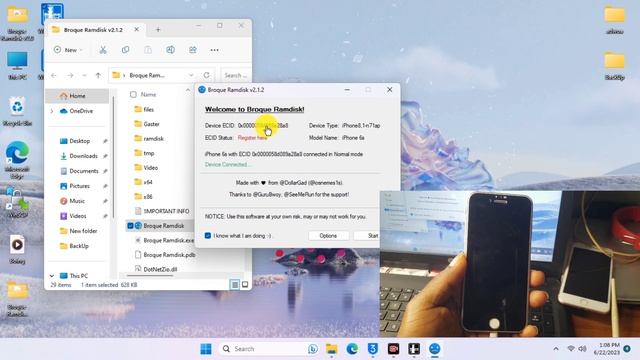 Broque Ramdisk , ? Free Ramdisk bypass tool - bypass iOS 12 - 16.x, passcode bypass/ forget icloud смотреть онлайн