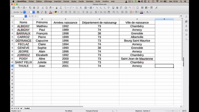 Filtrer des données - Libre Office Calc 6.1 смотреть онлайн