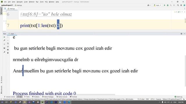 Pythonda sətirlər (strings) və onlar üzərində əməllər смотреть онлайн