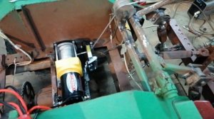 Электрическая лебедка 12В на самодельном  минитракторе вместо гидравлики.