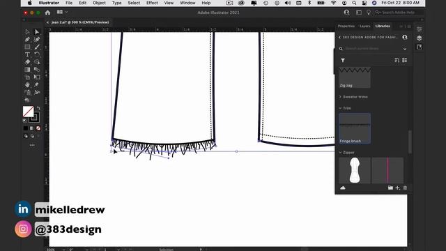 How to Add a Frayed Edge to a Pants Flat Sketch with a Brush смотреть онлайн