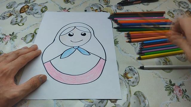Bolalar uchun Matryoshka chizish Drawing Matryoshka for children Рисунок для детей смотреть онлайн