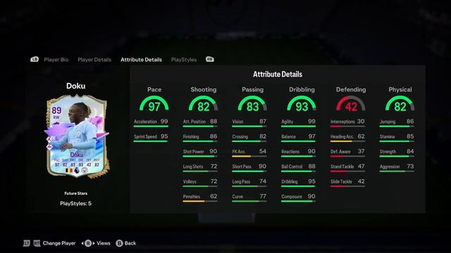 89 Jeremy Doku Future Stars Player Review!! || EA FC 24 Ultimate Team