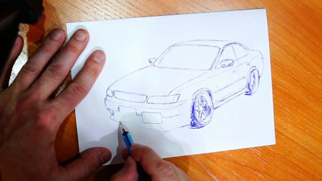 Как нарисовать машину Toyota Mark 2 JZX90