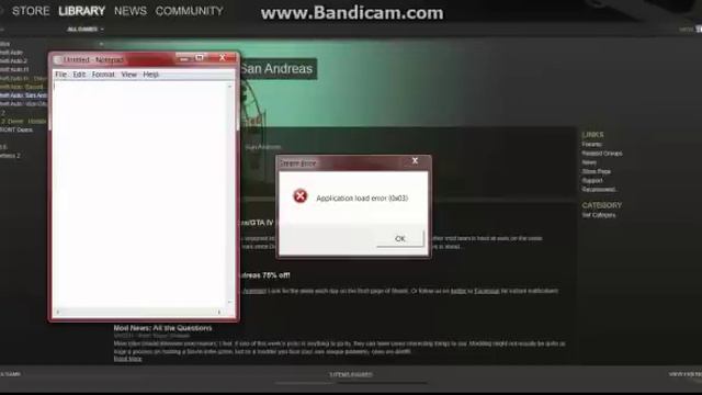 Steam GTA SA Application load error (0x03) смотреть онлайн
