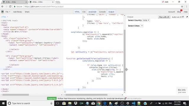 Change in value of second combo box on the basis of selection in first combo смотреть онлайн