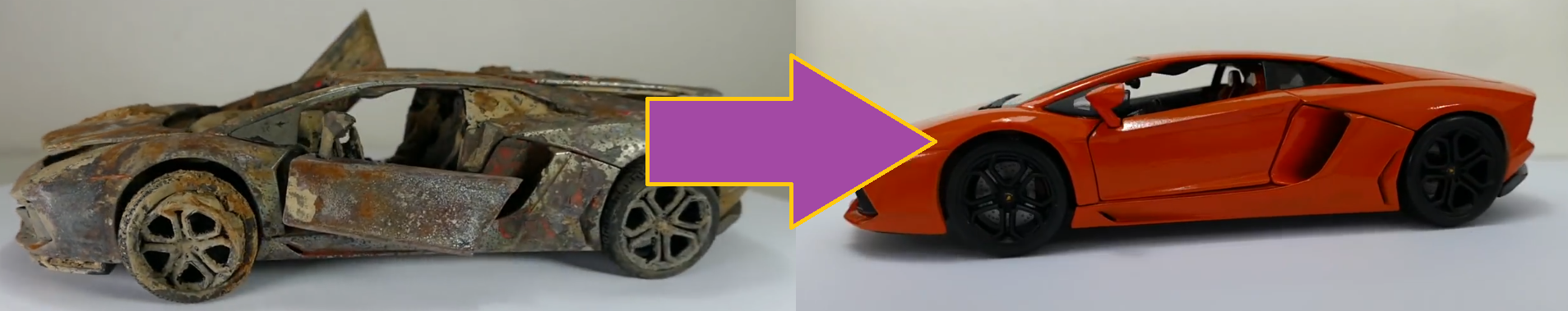 Lamborghini Aventador Реставрация заброшенной модели