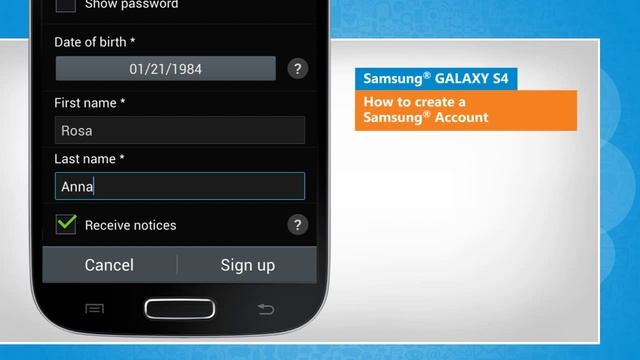 How to Create a Samsung® Account on Samsung® GALAXY S4 смотреть онлайн