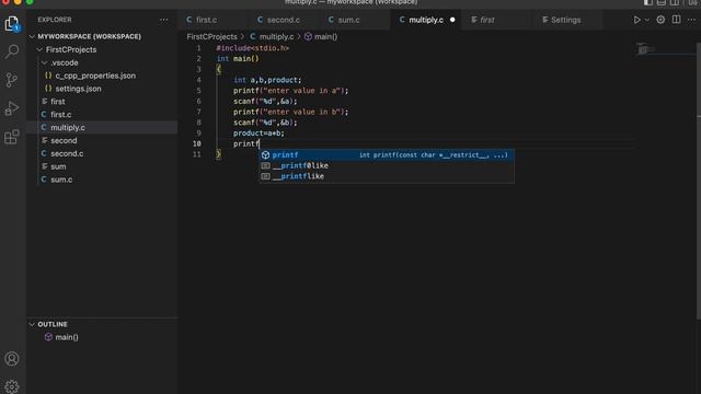 Basic Program Multiply Numbers in C смотреть онлайн