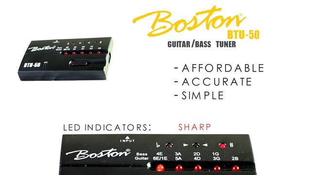 Boston BTU-50 - Tuner for (bass)guitar смотреть онлайн