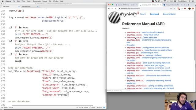 Neuroscience programming with psychopy/python: Line Bisection Task (Video 4) - saving responses смотреть онлайн