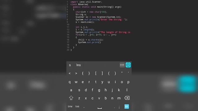 Reverse of the String program in java смотреть онлайн