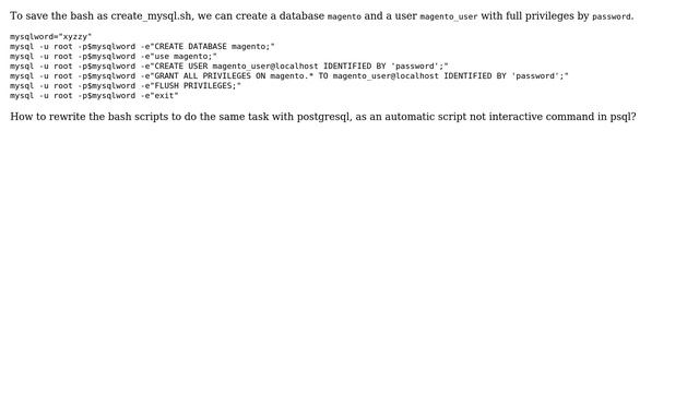Databases: How to write the bash scripts with automatic function in postgresql? смотреть онлайн
