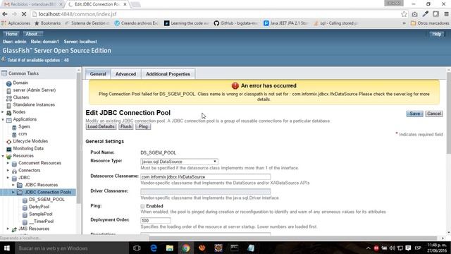 Creación de pool de conexiones con Informix en el servidor de aplicaciones Glassfish 4 смотреть онлайн