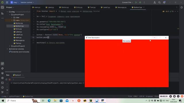 Урок 14. Как создать кнопку на Python смотреть онлайн