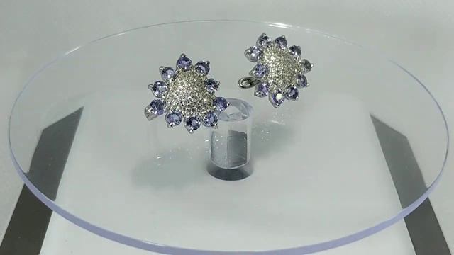 Серьги с натуральными танзанитами 3 мм Сердечки Серебо 925 смотреть онлайн