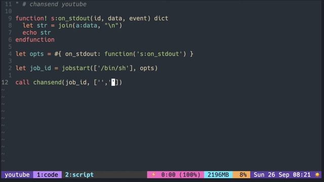 Neovim API: Async ( sending input to the job through a channel ) смотреть онлайн