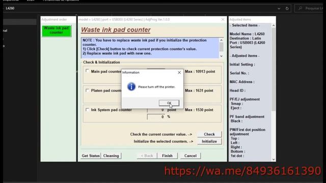 RESET EPSON L4260 Error E-11 Waste ink pad counter смотреть онлайн