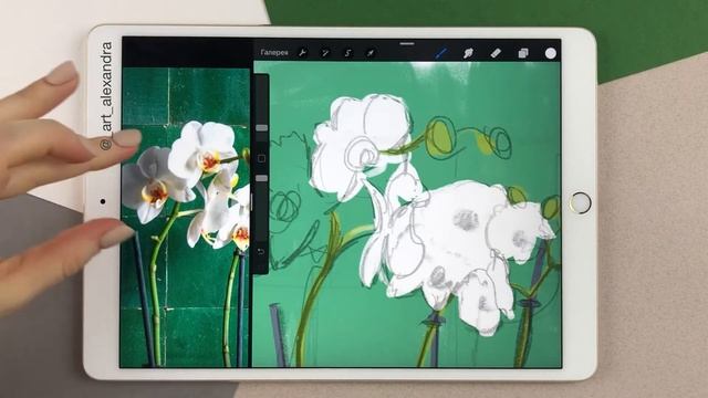 Рисуем на Ipad в Procreate \ Орхидея \ Часть 2 \ Цвет и объем смотреть онлайн