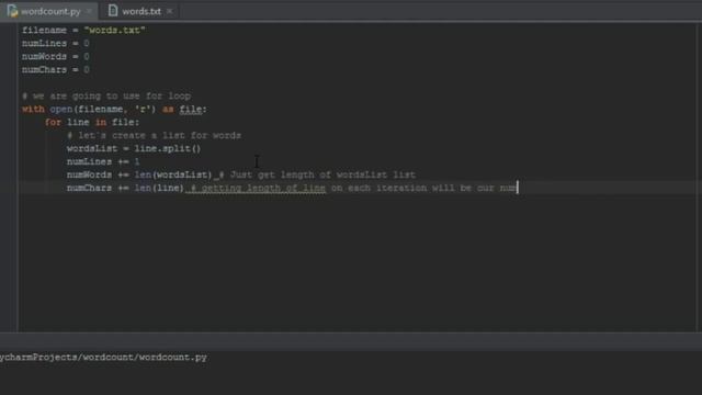 PYTHON Count lines, words and characters in text file смотреть онлайн