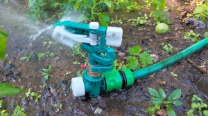 Система полива огорода на 4-х разных распылителях
