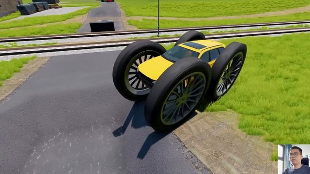 Cars vs Giant Hammer Van with Portal Trap - BeamNG.Drive #15 смотреть онлайн