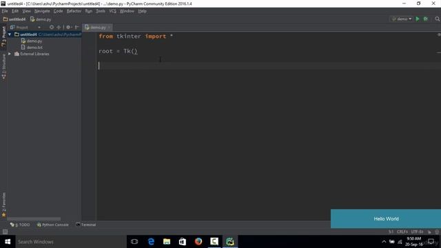 092 Tkinter Hello world program смотреть онлайн