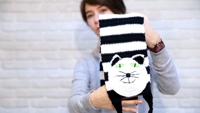 Шарф "Кот Матроскин" - вязаный шарфик ручной работы в виде кота смотреть онлайн